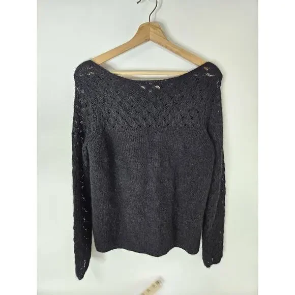 Sezane Black Crew Neck Sweater - Picture 2 of 6
